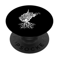 Mapa del estado de West Virginia Home Roots PopSockets PopGrip Adhesivo