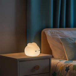 M mimotec - Lampe de chevet tactile LED pour enfant Lapin, température chaude (3000K), Design créatif et finition opale. Idéal pour les enfants. LM9203