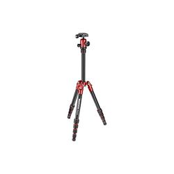 Manfrotto Element Traveller - Kit de trípode pequeño de Aluminio de 5 Secciones con Cabeza de Bola, Elemento pequeño de 56.3 Pulgadas, Rojo