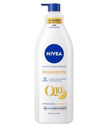 NIVEA Latte corpo Idratante Rassodante Q10 + Vitamina C 400 ml, Crema tonificante che rassoda la pelle secca in 10 giorni, Crema rassodante corpo idratazione per 48h