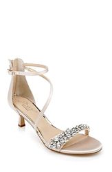Jewel Badgley Mischka Daleyza Sandalen met hakken voor dames, Champagne Satijn, 36 EU