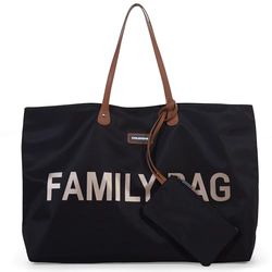 CHILDHOME, Family Bag, bolso cambiador, bolso de viaje/fin de semana, gran capacidad, bolsa amovible incluida, negro y dorado