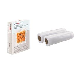 100 x SousVideTools Embossed Food Preserving Sous Vide Vacuum Sealer Pouches Bags (150mm x 250mm) & SVT-07001 28cm x 6m Vacuum Sealer Rolls (Pack of 2 rolls)