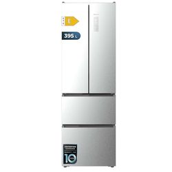 Cecotec Réfrigérateur Américain Porte Française 395L Total No Frost Bolero CoolMarket Combi F2D 395 Inox E. Hauteur 201cm et 59,5cm Largeur, MAX INSIDE avec VIP tech, Cool Matrix, Basse Consommation