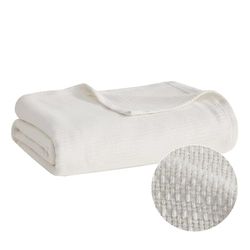 Madison Park Freshspun - Manta (algodão), creme, cama de solteiro