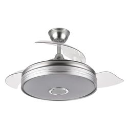 WatioWave Ventilateur DC 72 W, 6120 lm, Bluetooth, 3 vitesses, 3 pales, dimensions 32/47 x 55/108 cm, idéal pour la ventilation et la climatisation.