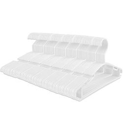 GoodtoU Lot de 100 cintres en Plastique pour bébé et Enfant Blanc