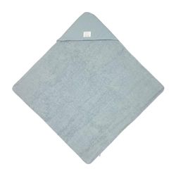 LÄSSIG Serviette à capuche bébé en mousseline et éponge/Muslin/Terry Hooded Towel powder blue