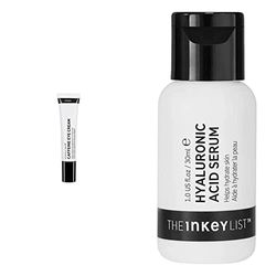 The INKEY List Crema occhi a base di caffeina aiuta le occhiaie e gli occhi stanchi 15 ml & Siero a base di acido ialuronico al 2% per rassodare e levigare la pelle per tutti i tipi di pelle 30 ml