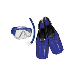 Mares Aquazone Nateeva Keewee Set bestaande uit masker, snorkel en snorkelvin voor volwassenen, blauw, M/L