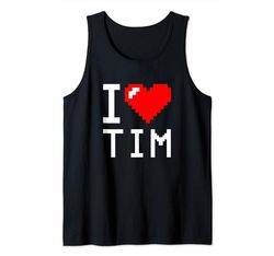 I Heart Tim, I Love Tim Nome Personalizzato Canotta