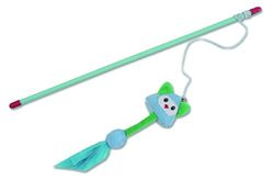 ARQUIVET Blauwe stoffen muisstaaf 47 cm voor katten - kattenspeelgoed en accessoires - entertainment voor huisdieren - trek de aandacht van je kat tijdens het spelen