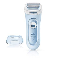 Braun Silk-épil LS 5160 - Afeitadora femenina inalámbrica 3 en 1, capuchón recortador, accesorio exfoliante, color azul