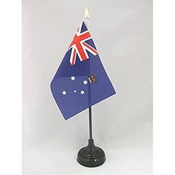 AZ FLAG Bandera de Mesa de Victoria 15x10cm - BANDERINA de DESPACHO Australiana – Australia 10 x 15 cm Punta Dorada