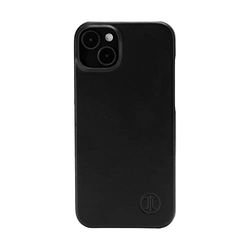 JT Berlin BackCase Kreuzberg echt lederen beschermhoes compatibel met Apple iPhone 15 [clip-on cover met robuuste harde schaal, draadloos opladen (Qi) compatibel, zachte binnenvoering] zwart