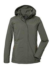 killtec Donna Giacca funzionale/giacca da esterno con cappuccio staccabile con cerniera KOS 42 WMN JCKT, olive, 44, 41282-000