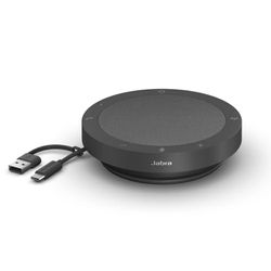 Jabra Speak2 40, 4 microfoni a cancellazione di rumore, altoparlante a gamma completa da 50 mm, audio a banda larga e connessioni USB A e USB C - Certificato per Zoom e Google Meet - Grigio scuro