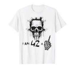 I Am 42 Plus 1 Middle Finger - 43rd Birthday w. Viking Skull Camiseta