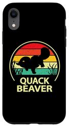 Funny Mens & Women Retro Vintage Quack Beaver Platypus Lover Coque pour iPhone XR