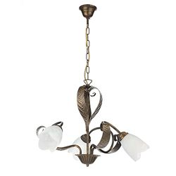 onli Candeeiro de metal castanho torcido estilo rústico, bronze e branco