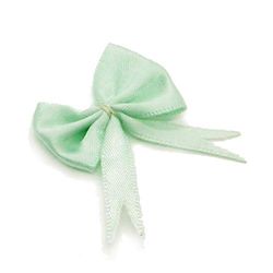 1 Fiocco in raso menta applique tessuto satin decorazione fiocchetto già pronto applicazione