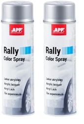 APP Rally Color Spray - Bomboletta Spray Argento Lucido | Vernice Acrilica Argento ad Alta Copertura | Vernice Spray per Auto e per Tutte le Superfici | Argento Lucido | 500 ml (Confezione da 2)
