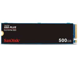 SanDisk SSD Plus 500GB M.2 NVMe SSD, Internal SSD, M.2 2280, PCIe Gen3.0, easy installation, Western Digital Dashboard, 3 Year Warranty