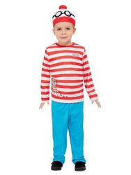 Smiffys Déguisement Où est Charlie ?, Rouge et blanc, Chapeau, haut et pantalons