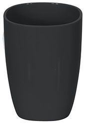 Spirella Pure Toothbrush Holder Bathroom Accessories, Polystyrene, 10 x 7.5 x 7.5 cm, Polystyrene, Black, 10 x 7.5 x 7.5 cm