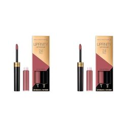 Max Factor - Lipfinity Lip Colour - Rossetto Lunga Durata e Gloss Idratante con Applicazione Bifase - Nuance 016 Glowing - 2.3 ml e 1.9 g (Confezione da 2)