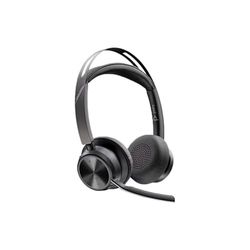 Poly Voyager Focus 2 - Cuffie USB C certificate Microsoft Teams + adattatore USB-C/A - Certificazione Microsoft Teams - Assistente Google - Siri - Stereo - USB Type C - cablato/wireless - Bluetooth