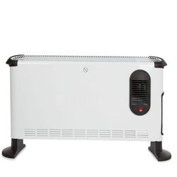 Perel Convectorkachel, elektrische verwarming, elektrische kachel, radiator met drie warmtestanden voor ruimtes tot 75 m³, voor binnen, turboventilator, thermostaat, 3000 W