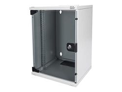 DIGITUS 10-inch set - network cabinet 9U grey - shelf - socket strip - 8-port patch panel - 8-port Gigabit switch