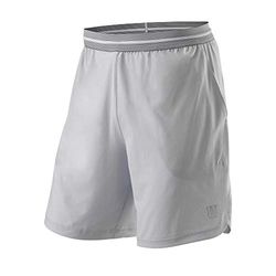 Wilson Homme Short, POWER 8 SHORT, Polyester/Spandex, Gris Clair (Rocket), Taille M, WRA789302MD
