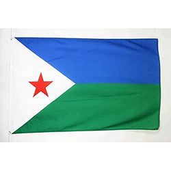 Djibouti Vlag 150x90 cm - Djiboutiaanse vlaggen 90 x 150 cm - Banner 3x5 ft Licht polyester - AZ FLAG