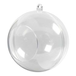Creative 52139 Baubles with Opening, Transparent, 8 cm Diameter, Pack of 5