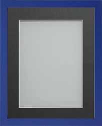 Frame Company Jellybean Range Royal Blue Wooden 14x11 inch Picture Photo Frame with Grey Mount for Image 10x7 inch * Choice of Colours & Sizes* Fitted with Perspex