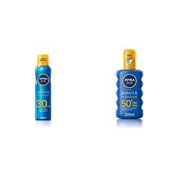 NIVEA SUN Protect & Dry Touch Cooling Sun Mist SPF30 (200 ml), Refreshing Suncream with SPF30, Advanced Sunscreen Protection & Moisture Sun Spray SPF50 (200ml)