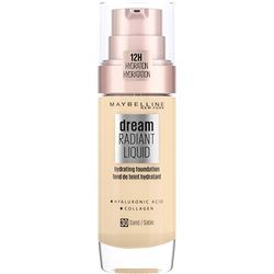 Maybelline Foundation, Dream Radiant Liquid Hydrating Foundation with Hyaluronic Acid and Collagen - Lightweight, Medium Coverage Up to 12 Hour Hydration - 30 Sand