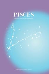 Pisces zodiac sign journal notebook, A5, 90 pages, plain paper, softcover VISIONARY STORE