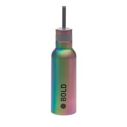 Bold Casual drinkfles voor kinderen, 750 ml, roestvrij staal, BPA-vrij, schoolfles, roestvrij staal, bold, regenboog