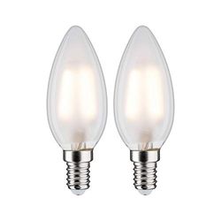 Paulmann 28636 Lampadina LED candela 2 lampadine da 3 Watt opaco lampadina a bulbo illuminazione 2700 K E14