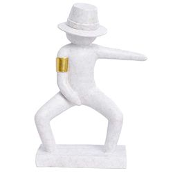 Pointnio Michael Jackson skulpturer för heminredning, statyer för rumsdekor, modern heminredning, dekorationer för sovrum vardagsrum hylla TV-stativ (vit)