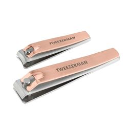 Tweezerman Zestaw Obcinaczy do Paznokci Combo Clipper Set (2-Częściowy, Precyzyjne Obcinanie Paznokci u Rąk i Nóg, Mocny – Także do Twardych Paznokci), w Kolorze Różowego Złota
