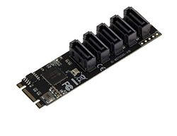 KALEA-INFORMATIQUE Tarjeta controladora M.2 (M2 NGFF) Tipo PCIe M o B+M Clave 5 Puertos SATA 3.0 6Gbps con Chipset JMB585