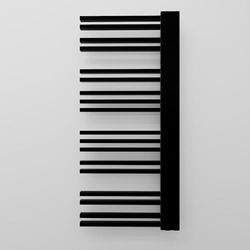 Handdoekradiator, 120 cm x 50 cm, verwarmingscircuit, matzwart, gemaakt van staal