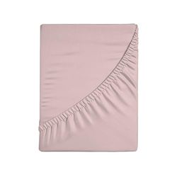 Sábana Bajera Ajustable para Cama Individual, sábana Bajera con Esquinas de Color Liso, elástica en los 4 Lados, 100% Jersey de algodón, 80/90 x 190/200 cm, Rosa