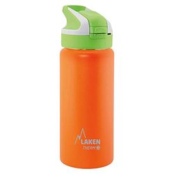 Laken Summit Bottiglia d'Acqua Doppia Parete Borraccia Termica e Isolante in Acciaio Inox con Tappo Sportivo 500ml Arancia