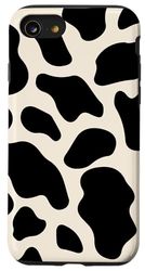 Beige Black Cow Spots, Minimal Modern Pattern Case for iPhone SE (2020) / 7 / 8