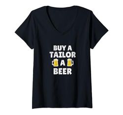 Mujer Sastre | Comprar un sastre una cerveza Grunge Texto Divertido Saludos Camiseta Cuello V